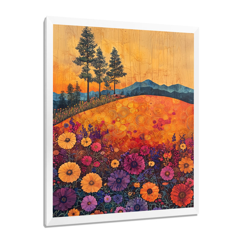 Beames - Art mural floral, H 32 po x l 16 po, Reproduction encadrée d'une seule photo, Blanc