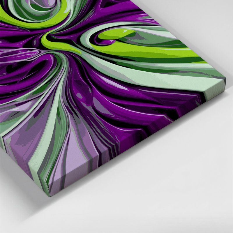 Art numérique sur toile, "Abstraction numérique 75", H 24 po x l 36 po