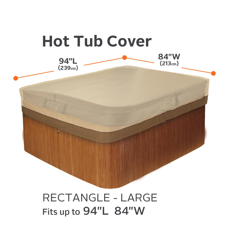 Pickett Arlmont & Co. Square Hot Tub Cover in Tan, 94" L x 84" W