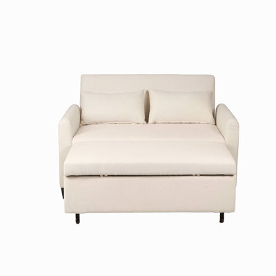 Extra-Large 2-In-1 Fabric Sofa Bed, Double Sofa With Storage Bag, Reinforced Iron Frame, Adjustable Backrest And Cushions, Suitable For Bedrooms, Living Rooms And Outdoor Areas.
