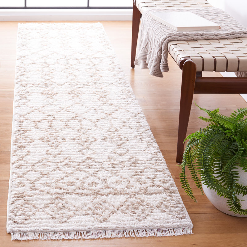 Tapis beige / ivoire Belniak, Tapis de couloir 2 pi x 9 pi