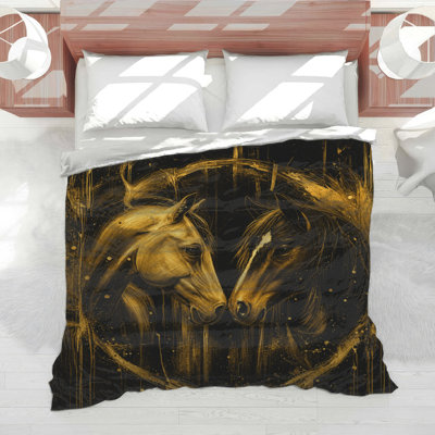 Two Horses Portrait Comforter