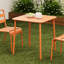 Table carrée d'extérieur rouge de Sera pour quotidien d'intérieur et de café, imperméable, de forme classique, plus flexible, salle à manger de 27,98 po de largeur pour loisirs, peinture renforcée, facile à nettoyer, taille X-1193471327
