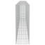 150cm H x 600cm W Silver Metal Gabion Wall