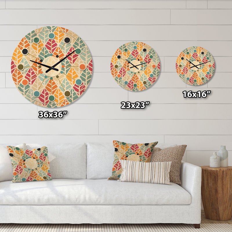 Horloge murale en bois Diamond Retro X - Mid-Century, Très grand