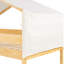 Lit simple superposé au-dessus de bois avec tente - Option de chambre à coucher confortable en pin massif-840110404