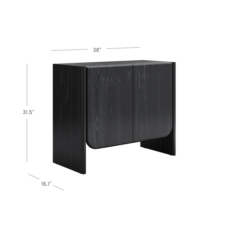 Armoire de rangement arquée pour hall d'entrée, H 32 po x l 38 po x P 17 po, 1, Noir