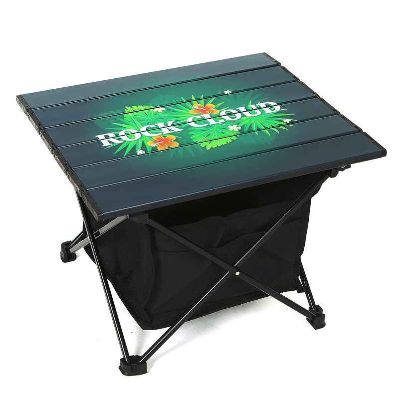 Square Metal Folding Outdoor Camping Table , 14'' in. W 16'' in. D