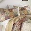 Ensemble de courtepointe réversible en coton beige / rouge -654539740