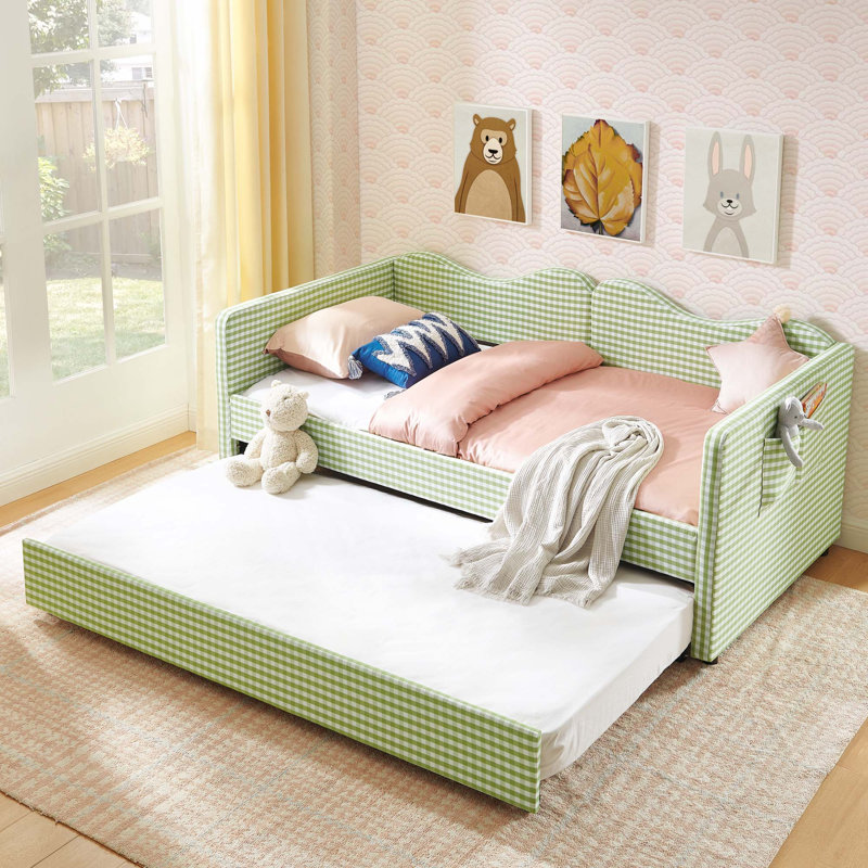 Lit de jour avec lit gigogne escamotable, Twin, Green