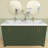 Solid Surface 60'' W X 22'' D Double Sinks Vanity Top Resin Stone Rectangular Sink Countertop in White with Pre-drilled Faucet Holes & 1.38 in. H Backsplash