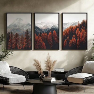 Framed Canvas wall Art, Vintage Abstract Wall pirnts for Bedroom