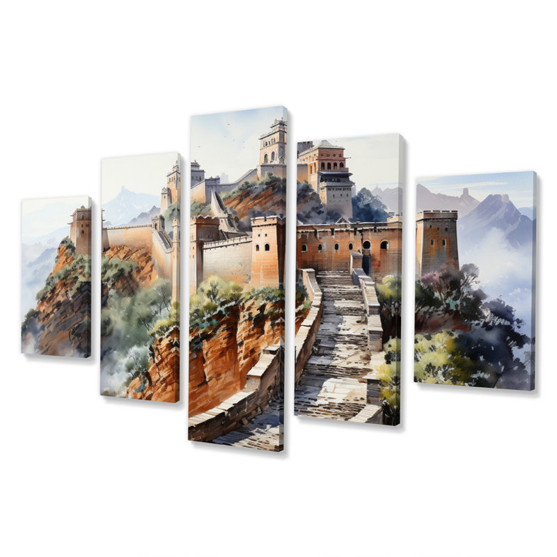 Tyronza - salon d'art mural chinois - 5 panneaux