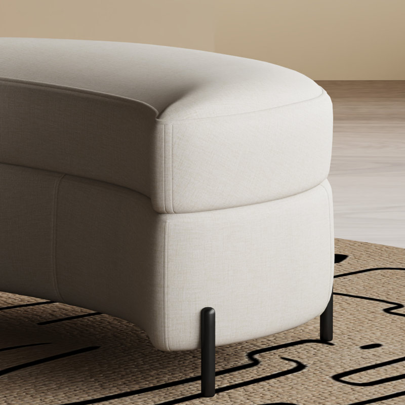 Ensemble de fauteuil d'appoint, fauteuil demi-tonneau pivotant à 360 ° et repose-pieds avec rangement, Beige