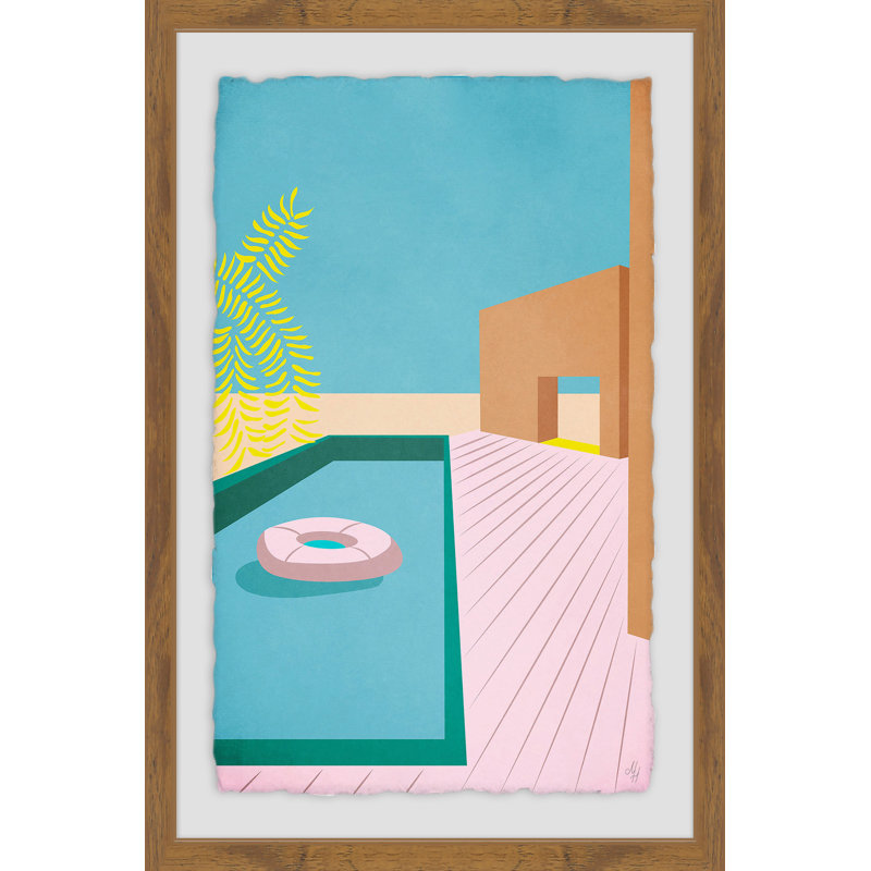 « the pool », reproduction encadrée, H 24 po x l 16 po x P 1,5 po