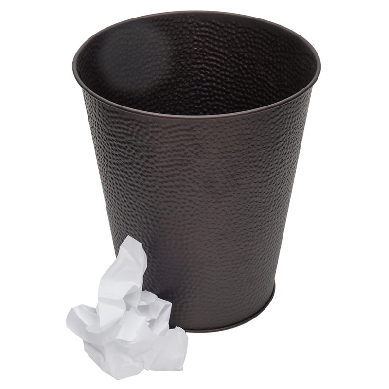Steel Open Waste Basket - 1.32 Gallons, Bronze