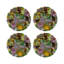 Sous-verres ronds succulents en cuir végétalien blanc-119015174