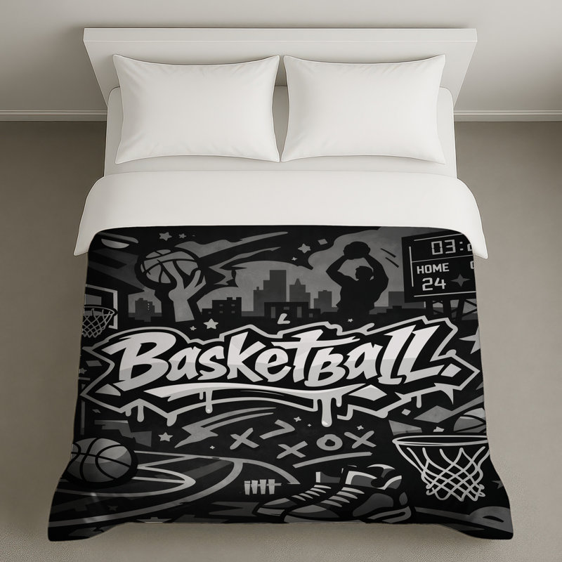 Housses de couette Basketball Graffiti Art, Très grand lit