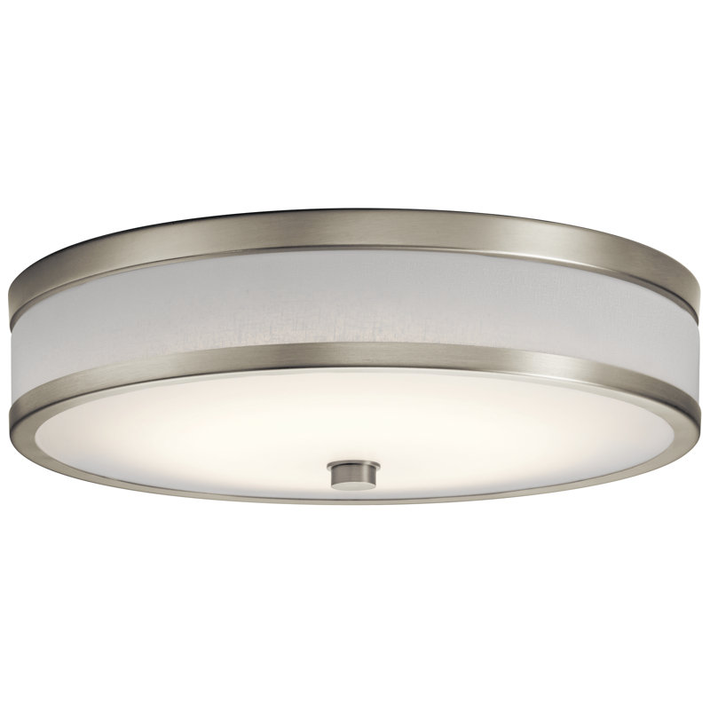 Plafonnier encastré cylindrique simple à 1 lumière Holgate, H 3,75 po x l 12 po x P 3,75 po, Nickel brossé