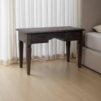 Black Sturdy Retro Two-Drawer Writing Desk