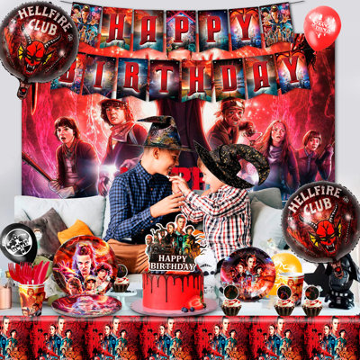 Stranger Things Birthday Party Decorations, 114 Pcs Stranger Things Party Supplies & Stranger Things Party Tableware for Kids Set