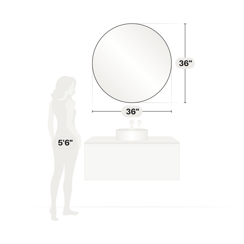 Modern & Contemporary Bathroom/Vanity Mirror, Satin Brass