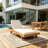 Foldable Acacia Wood Lounge Chaise With Adjustable Backrest-434397973