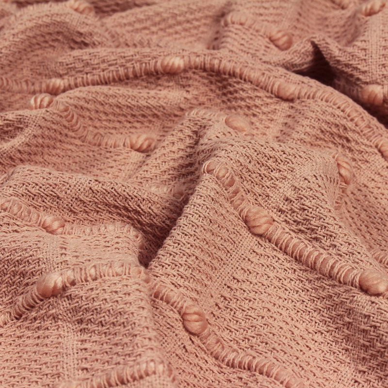 Motti Tufted Stripe Throw, Blush