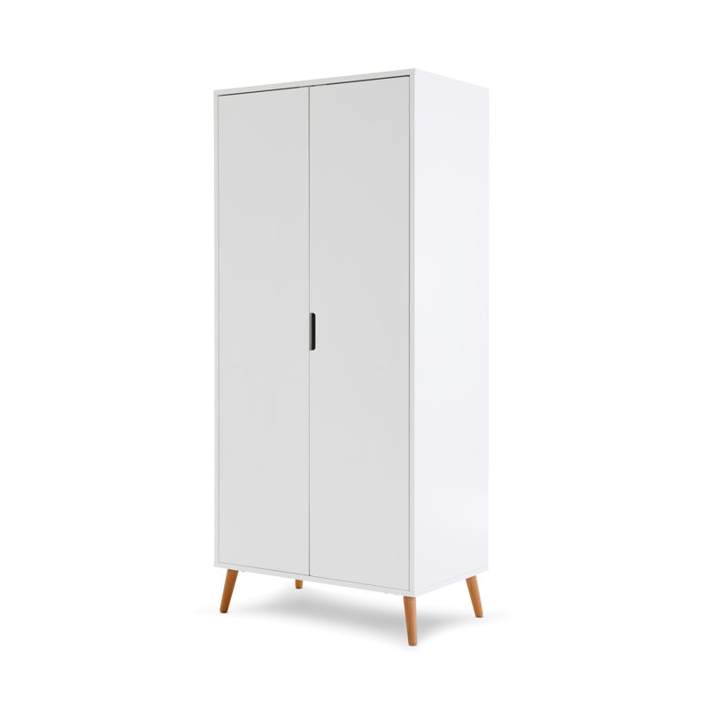 Maya Double Wardrobe - White with Natural
