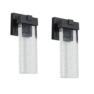 La lampe murale d'extérieur en cristal transparent imperméable à DEL supporte plusieurs types d'ampoules -12W par lampe (paquet de 2)