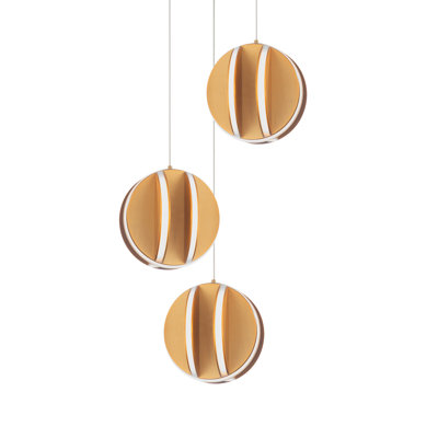 Luminaire suspendu en forme de globe à DEL 3 lumières Carillion