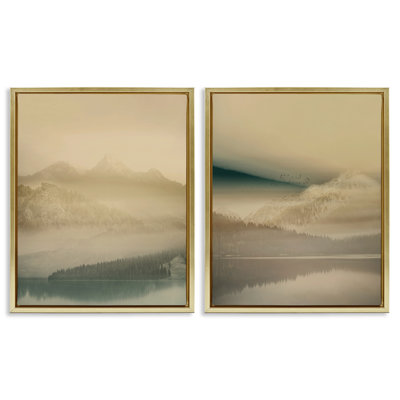 Ensemble de 2 cadres flottants Misty Nature Awakening, design par Gemma Bardot
