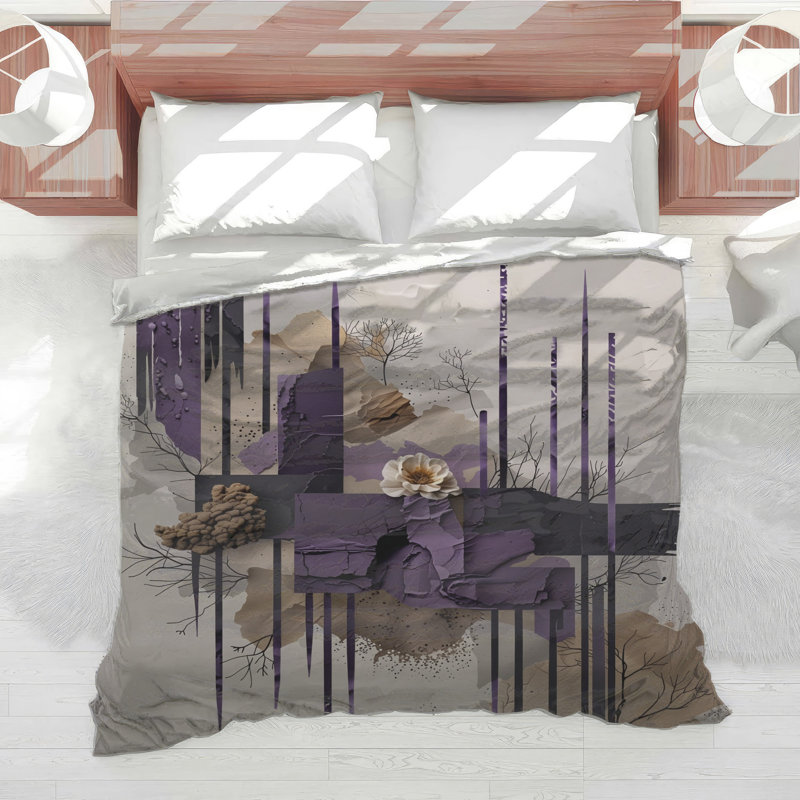 Textured Abstract Collage Comforter, Queen