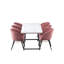 Goddard 6 Person Dining set - a Rectangular Extendable Dining Table with Metal Legs and a Set of 6 Quilted Velvet Dining Chairs for Dining Room - Modern Dining Table Set-1338484894-1338484881