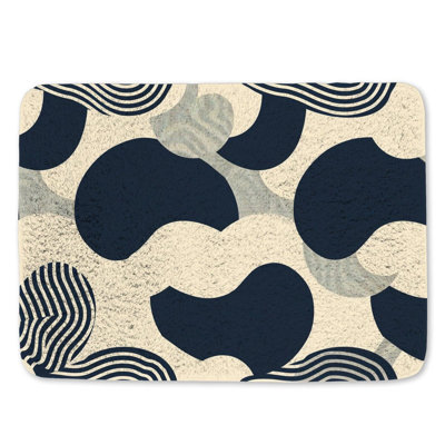 Tapis de bain abstrait botanique