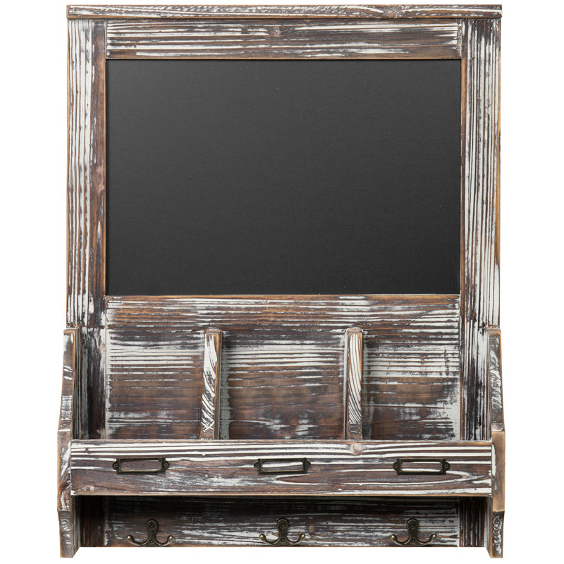 Wall Chalkboard with Mail Storage Key Hook
