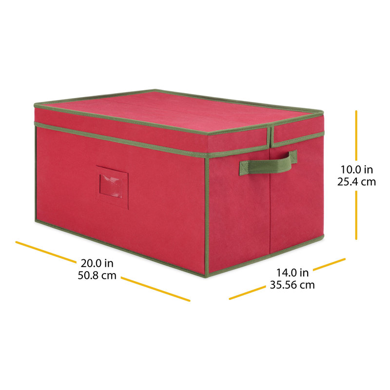Whitmor Storage Box with Removable Trays - Red w/Green Trim