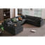 Canapé modulaire extra large de 129 po - Polyester tissé à losanges 7 places-1363443992