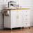 52'' Kitchen Island With Drop Leaf, Embossed Texture Kitchen Island On Wheels With Spice Rack, Towel Rack, 2 Doors And 5 Drawers, Kitchen Storage Cart With Adjustable Shelf For Kitchen-1506193557