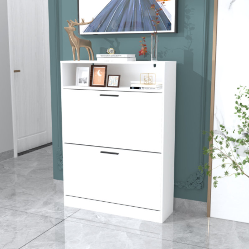 Armoire de rangement pour chaussures avec 2 tiroirs rabattables
