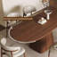 Retro style solid wood dining table set-107357318