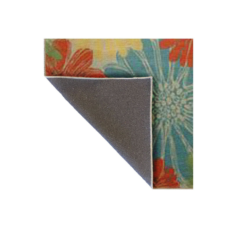 Tapis décoratif multicolore multicolore à motif floral rose lavable à la machine, Rectangle 3 pi 3 po x 4 pi 11 po