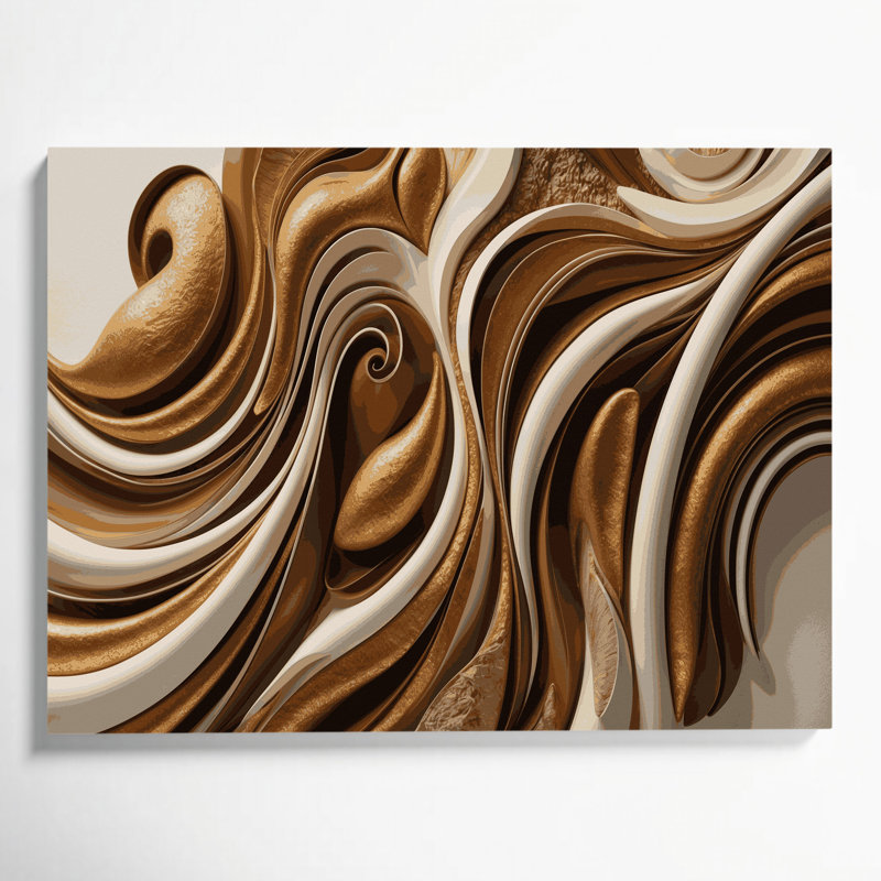 Biomorphic Abstraction 79 Brown Canvas Wall Art, 11" H x 14" W