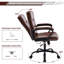 Chaise de bureau à domicile Hoswell, dossier lombaire à dossier haut ergonomique, chaise de bureau d'ordinateur, fauteuil de direction réglable en cuir avec accoudoirs-1819786076