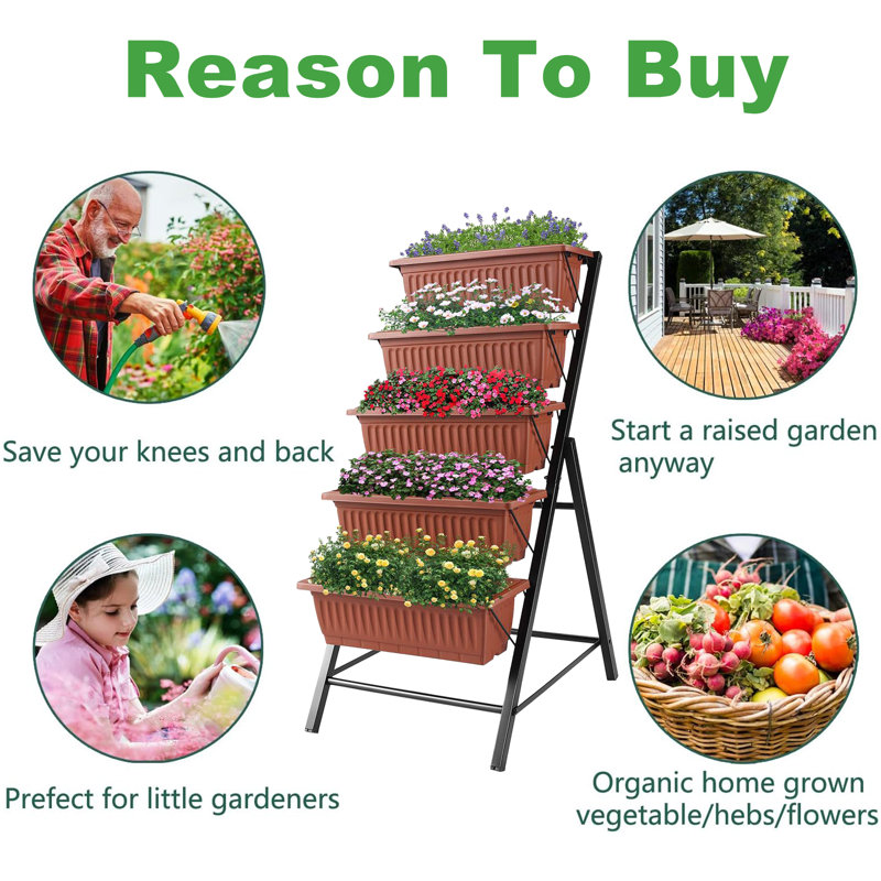 Arlmont &amp; Co. 5 Tiers Vertical Garden Planter Raised Garden Bed 