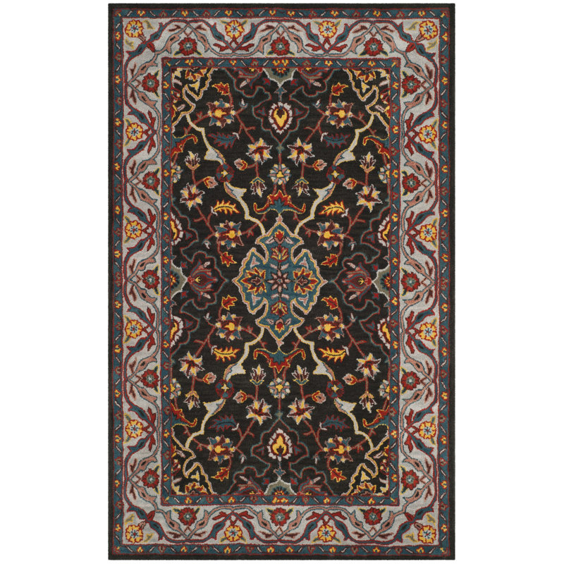Tapis oriental en laine touffeté à la main Wahcheechee, Rectangle 5 pi x 8 pi