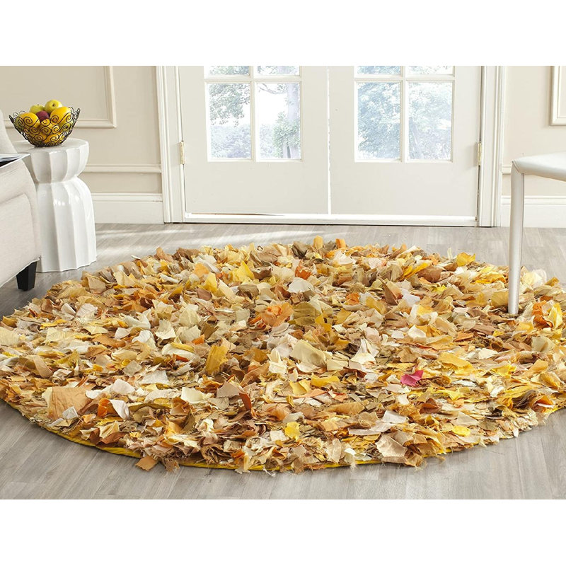 Godsey Shag Hand Woven Performance Rug, Round 4'
