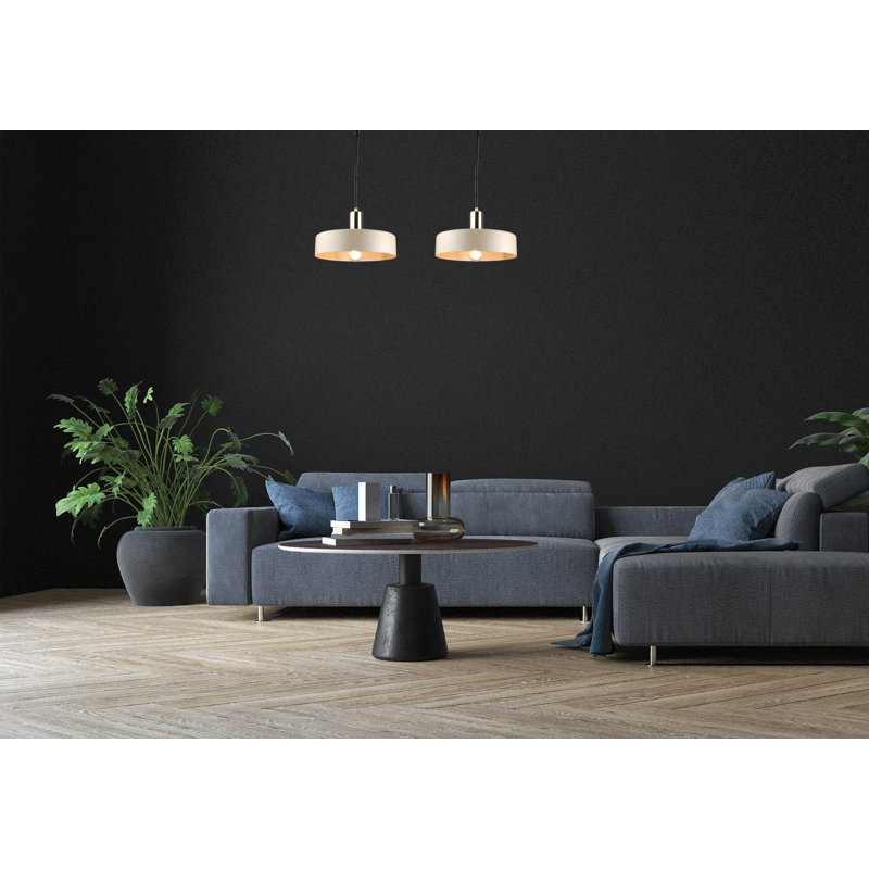 Bhavi 2 - Light Drum Pendant, Latte Gold, Beige/Brown