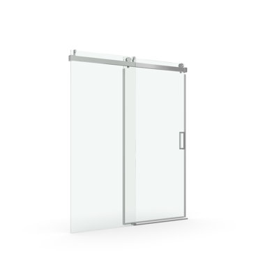 Porte de douche coulissante simple sans cadre à fermeture en douceur de 56 à 60 po x H 76 po, verre trempé de 1/4 po (6 mm) avec film antidéflagrant par livraison express