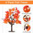 Fall Decorations For Home, 2 Pack 24”/2FT Lighted Fall Maple Leaves Tree With Warm White Leds Autumn Decor, Pumpkin Lampshade, Pine Cone, Acorn Ornaments Battery Powered Timer For Thanksgiving